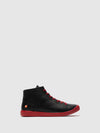Lace-up Ankle Boots IBBI653SOF BLACK W/ RED SOLE